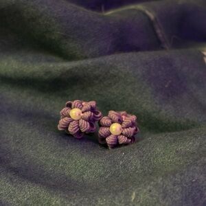 Purple floral earring studs